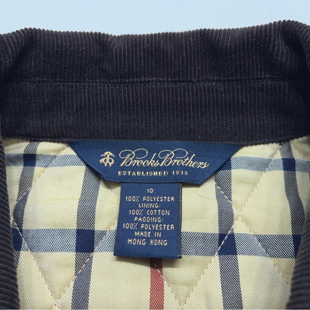 Brooks Brothers Diamond Quilted Jacket Womens Size 10 Insulated Corduroy Collar - Picture 8 of 14